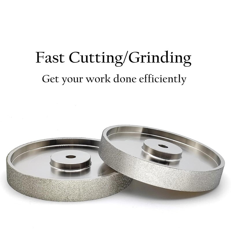 CAQUXIL CBN Grinding Wheel 6" Dia x 1" Wide, 1/2 inch Arbor, Sharpen High Speed Steel Cutting Tools, Diamond Grinding Wheel Grit #80 - Image 3